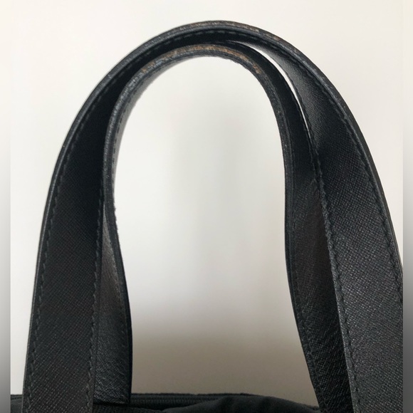 Prada carryall tote Convertible Crossbody Black Nylon Leather trim Travel bag - Picture 6 of 16